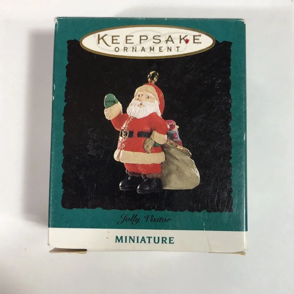 Hallmark Keepsake Miniature Ornament Jolly Visitor Santa Vintage 1994 Box Tiny
